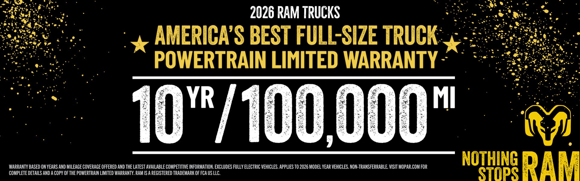 New 2026 Ram Trucks 10 Year / 100,000 Mile Warranty