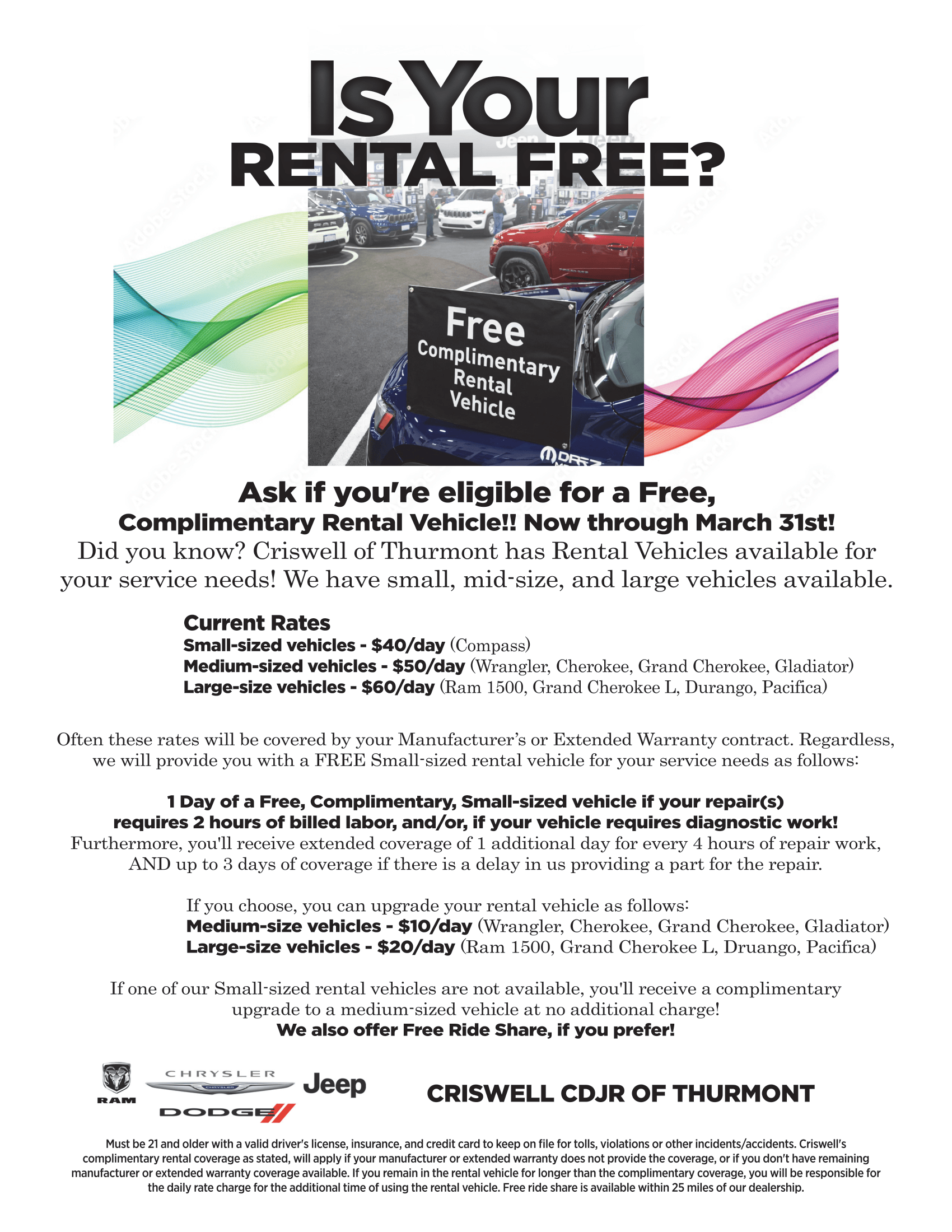 Criswell CDJR of Thurmont Service Rental Vehicles